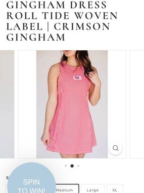 Scarlet & Gold Grace Gingham dress. Crimson. Roll tide